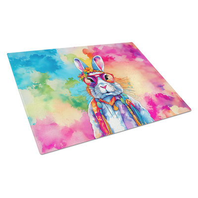 Hippie Animal Rabbit Glass Cutting Board