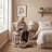 20.1" Extra Wide Upholstered Dining Chair, Side Chair with High Wingback, Armless Vanity Chair With Solid Wood Legs For Dining Living Room Vanity Office, Beige, Set of 2-1061576149-1061815308
