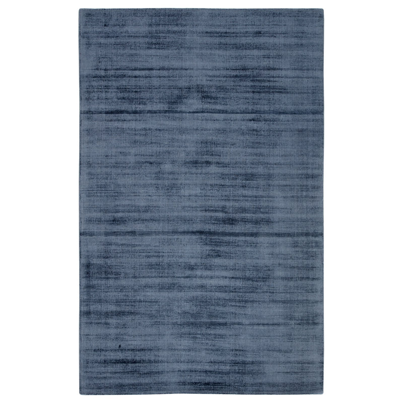 Tapis bleu tissé à la main Wetherell, Rectangle 10 pi x 14 pi