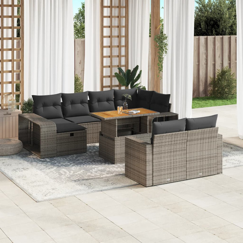 Ensemble de canapé de jardin Vidaxl gris