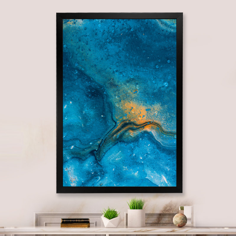 «Blue Universe With A Cloud Of Orange», reproduction d'art moderne et contemporaine sur toile, H 20 po x l 12 po x P 1 po