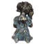 Statue de jardin pour fille et chaton Exhart, aspect bronze, 10,5 po