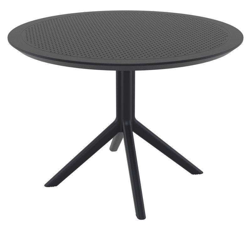 Aylssa Round Outdoor Dining Table , 41.3'' in. W 41.3'' in. D, Black