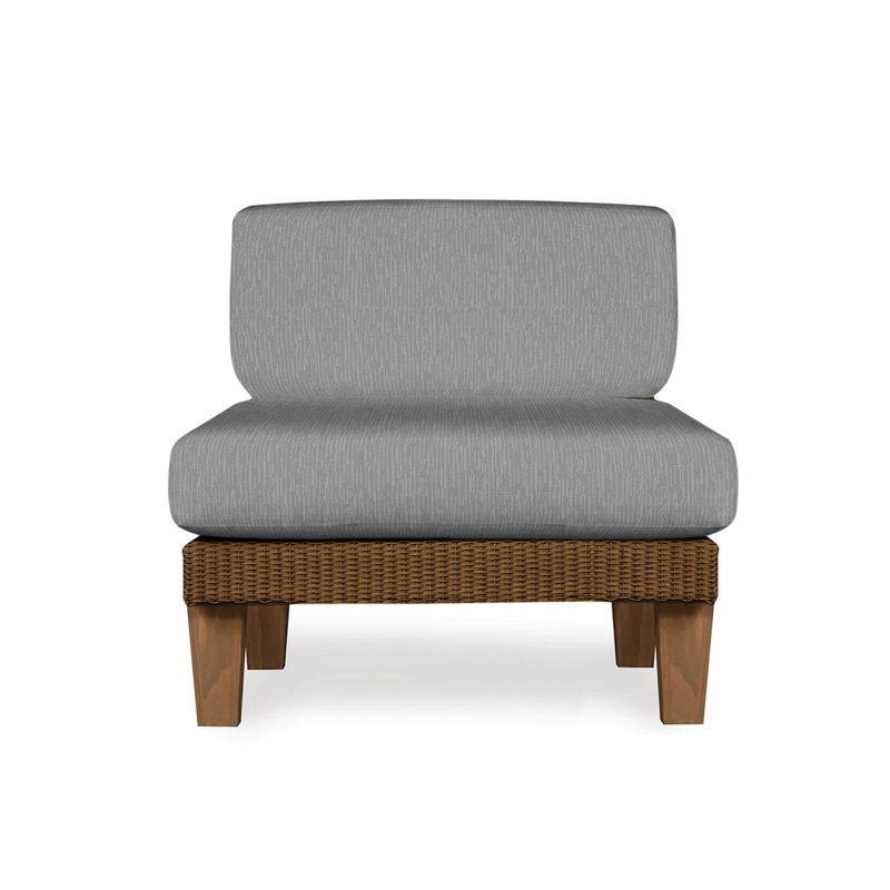 Catalina Outdoor Teak Lounge Chair, Decorline Navy, Bark