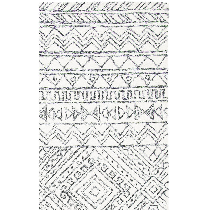 Tapis en laine touffeté à la main Wenzel, Rectangle 8 pi x 10 pi