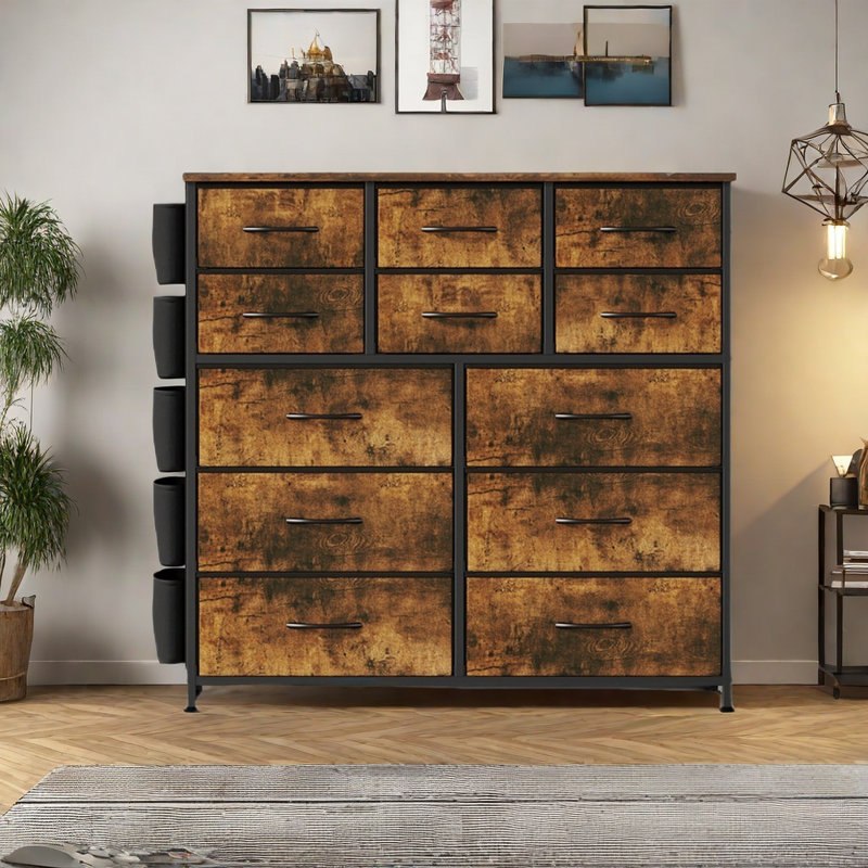 99.1 cm W Chest of 12 Drawers, Brown