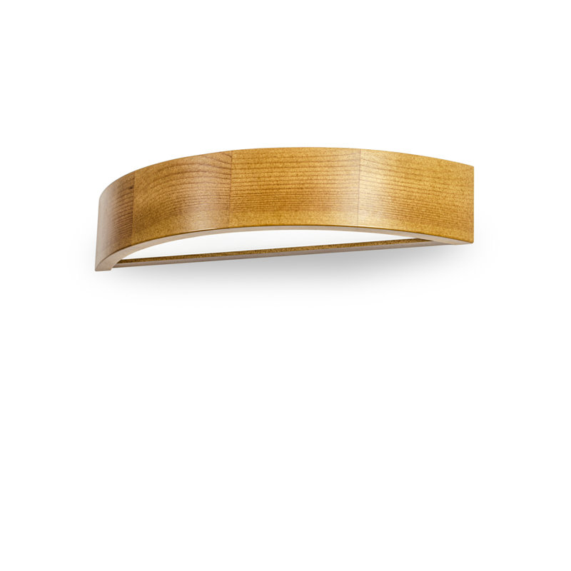 Demitrice Glass Flush Mounted Sconce, Light Oak