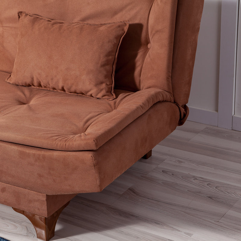 Cropsey 74.8" Armless Sleeper, Brown Polyester