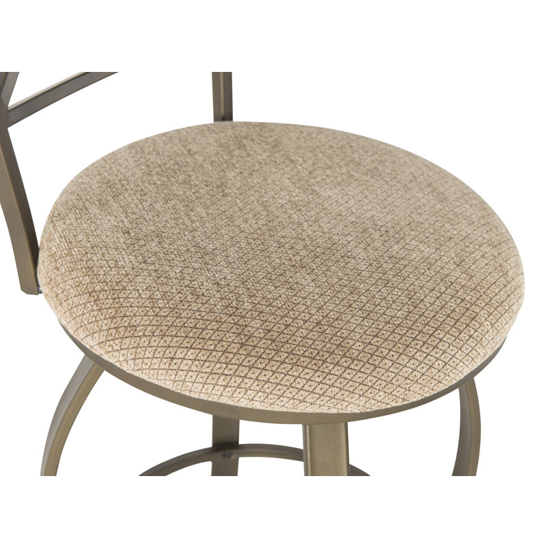 Tabouret de comptoir pivotant rembourré 25 po Jefferson, Tabouret de bar (siège d'une hauteur de 30 po), Or champagne mat