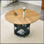 Table de salle à manger circulaire de 47,3 pouces avec rangement double couche pour un décor esthétique et pratique-1204131959