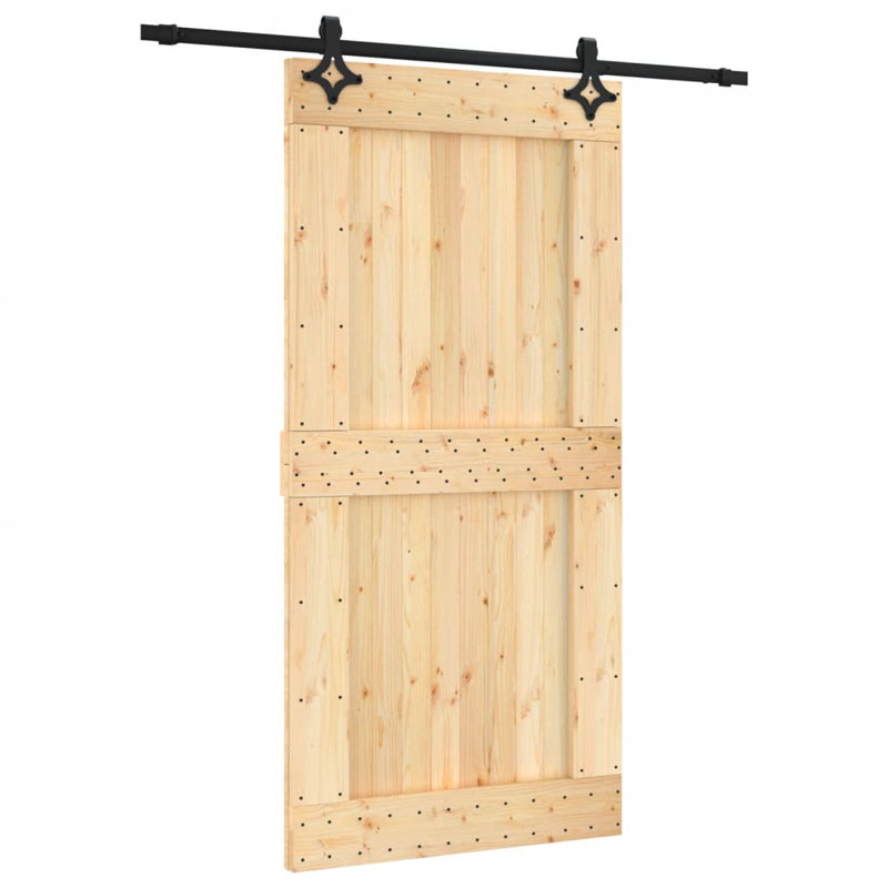 Porte coulissante avec quincaillerie Vidaxl, 39,4 po x 82,7 po, Blanc/naturel