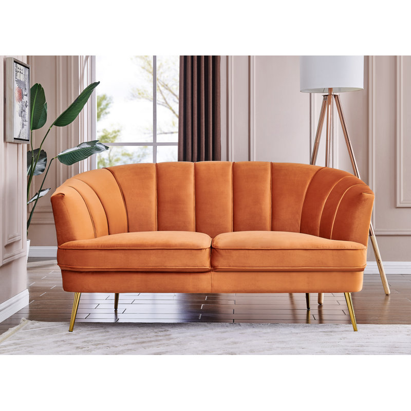 Causeuse 62,2 po, Velours orange