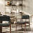 Arezzo Dining Chair Walnut Wood Finish Upholstered Performance Fabric Fully Assembled