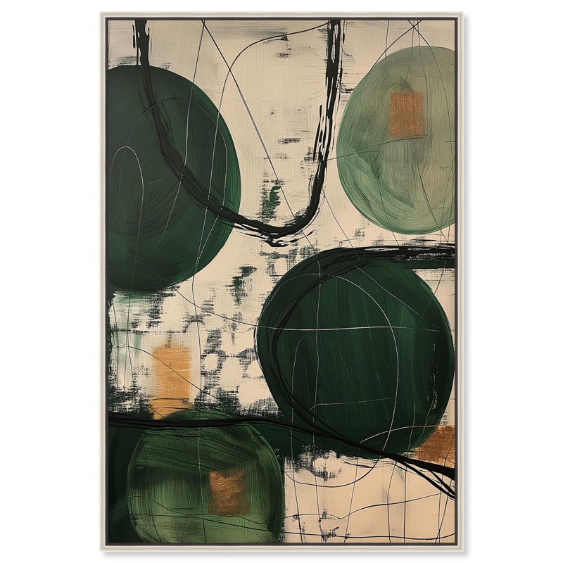 Art abstrait sur toile Greenlight Breeze II par Art Remedy, H 55 po x l 37 po, Cadre doré