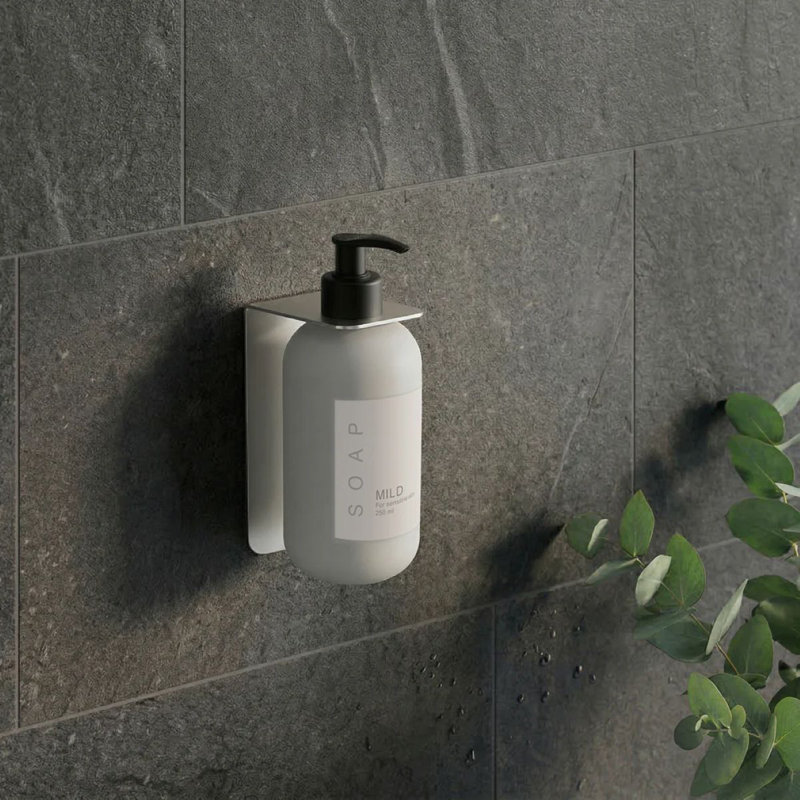  Support auto-adhésif pour savon / shampooing / revitalisant / bain de corps, Chrome poli