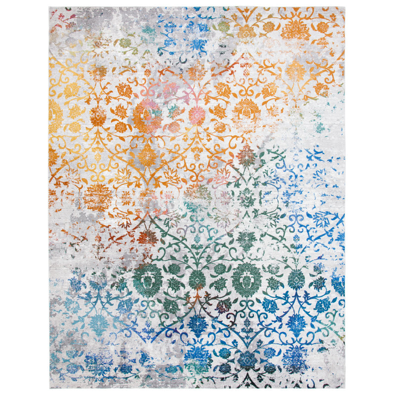 Aria Performance Damask Rug, Rectangle 8' X 10'