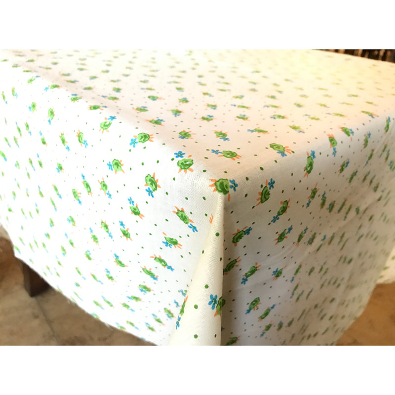 Tiny Flower Dots Print Tablecloths, Green, 48" Square