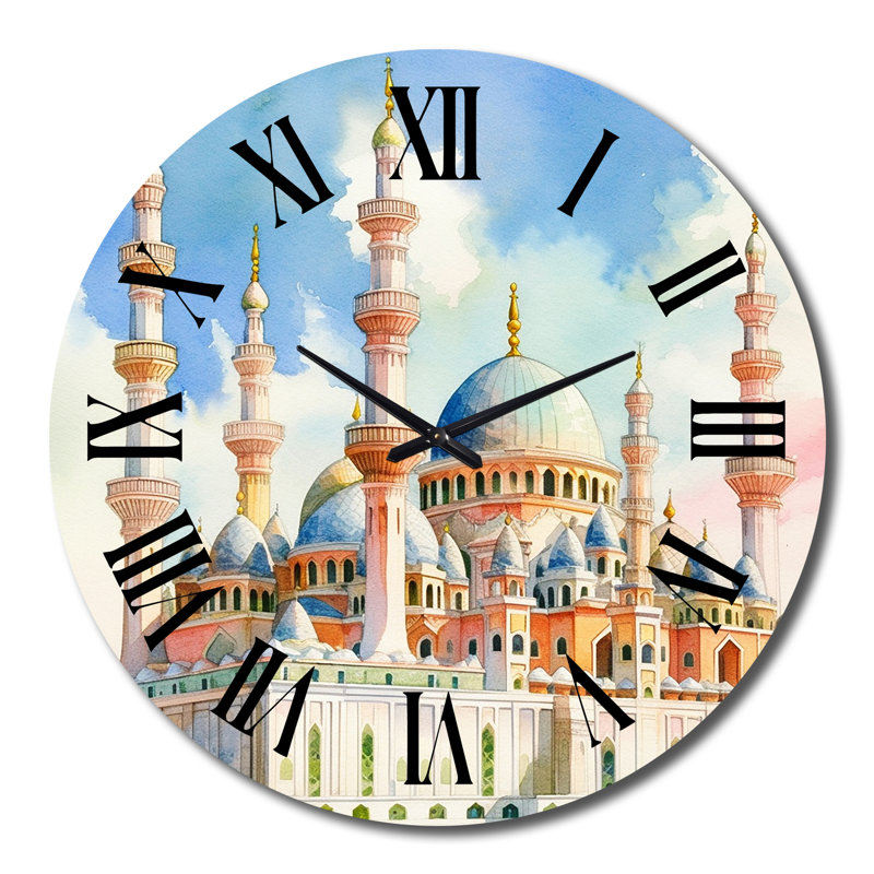 Islamic Mosque Expressions II Metal Wall Clock, Extra Large