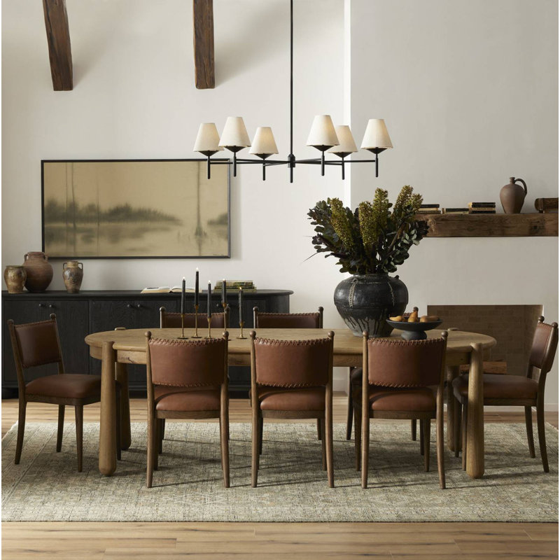 Bella Leather Upholstered Dining Chair, Beige