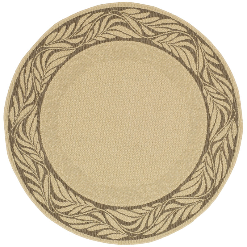 Herefordshire Performance Floral Indoor/Outdoor Area Rug, Round 5'3"