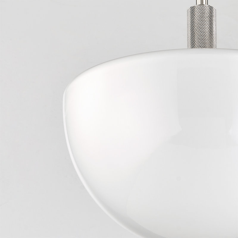 Luminaire suspendu 1 lumière Lethbridge, H 15 po x l 11 po x P 11 po, Nickel poli