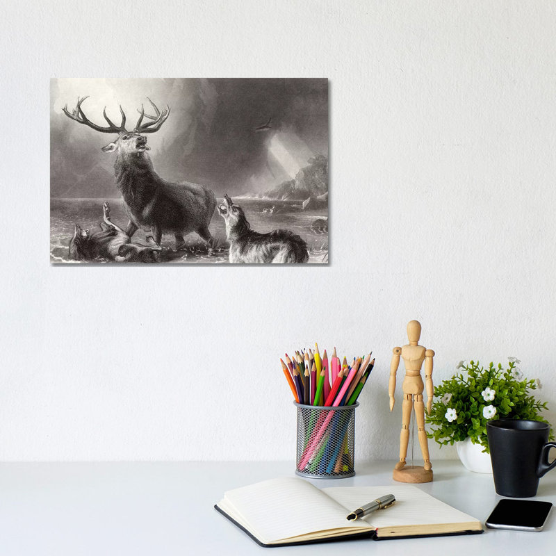 The Stag At Bay by Sir Edwin Landseer - Wrapped Canvas Gallery-Wrapped Canvas Giclée, 20.32 cm H x 30.48 cm W