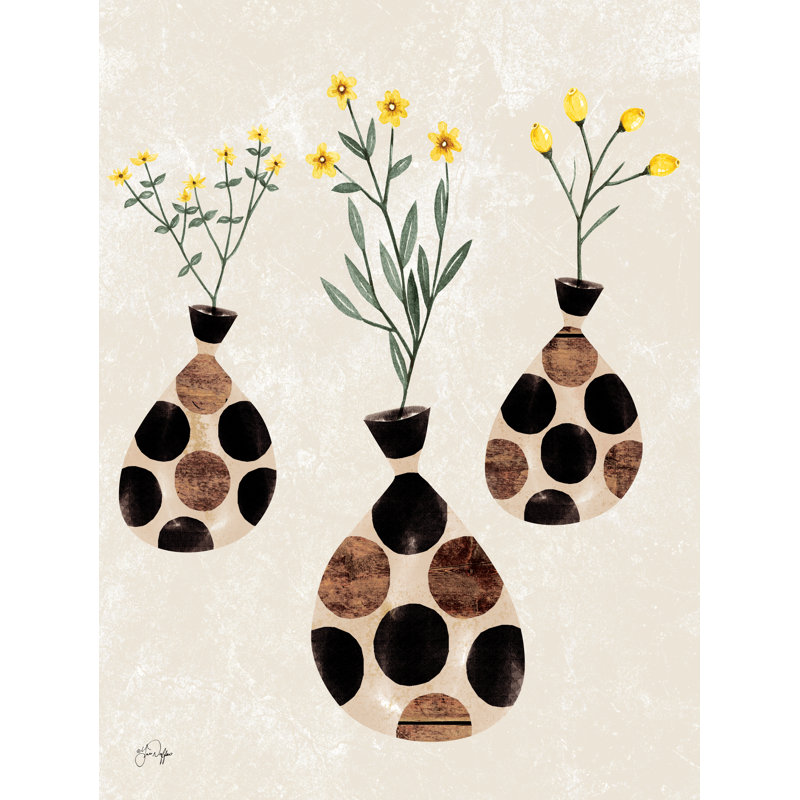 Funky Florals par Yass Naffas Designs, Pas de tapis, Cadre simple noir, H 24 po x l 18 po