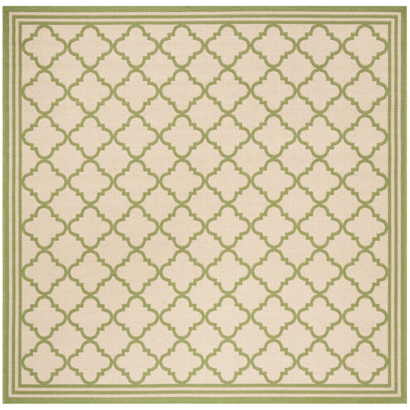 Tapis d'intérieur / extérieur à motif géométrique 100 pièces Ferrill, Carré 6 pi 7 po