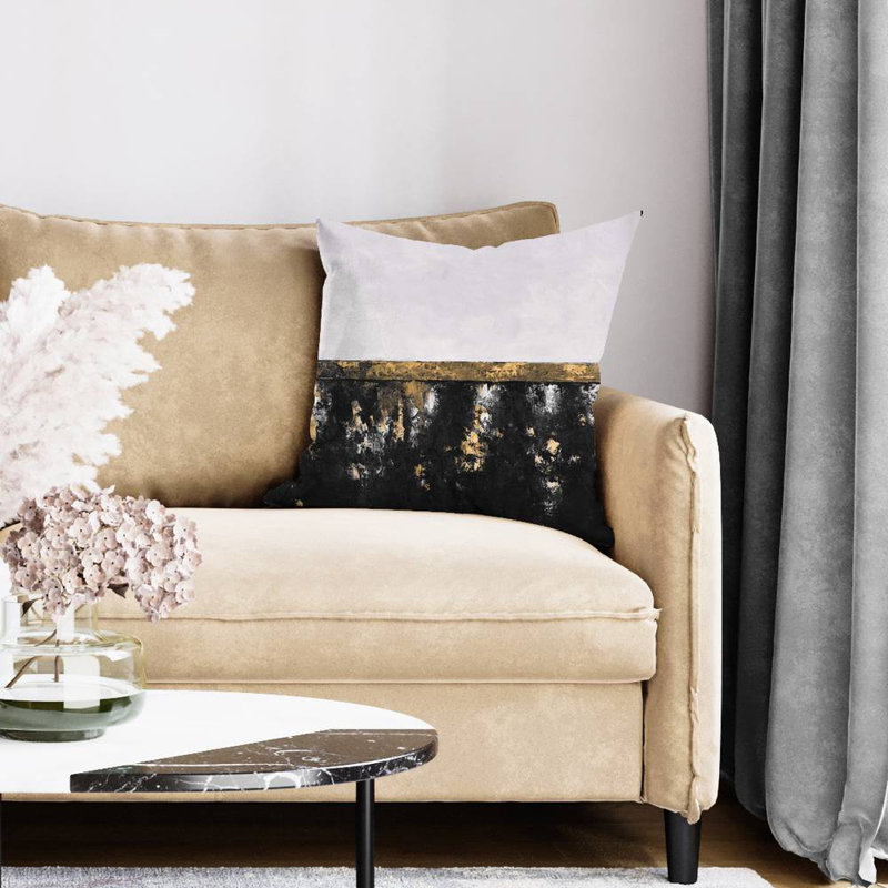 20 x 20 Inch Abstract Print Polyester Pillow Cover