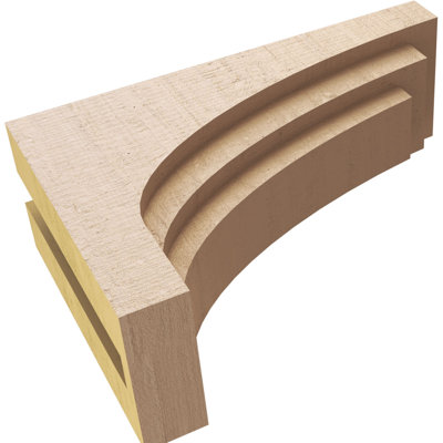 4"W x 12"D x 8"H Classic Rockford Rough Cedar Woodgrain TimberThane Corbel, Primed Tan