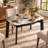 51.18" Multifunctional Extendable Dining Table with Built-In Induction Cooktop and Marble-Pattern Top