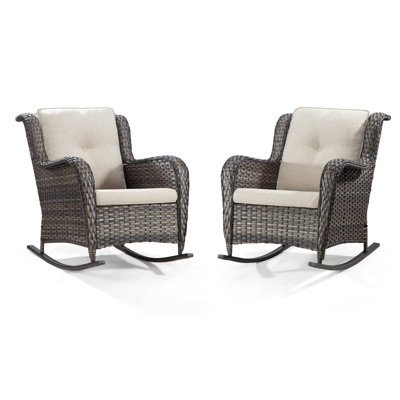 Chaise berçante d'extérieur en osier Whitakers