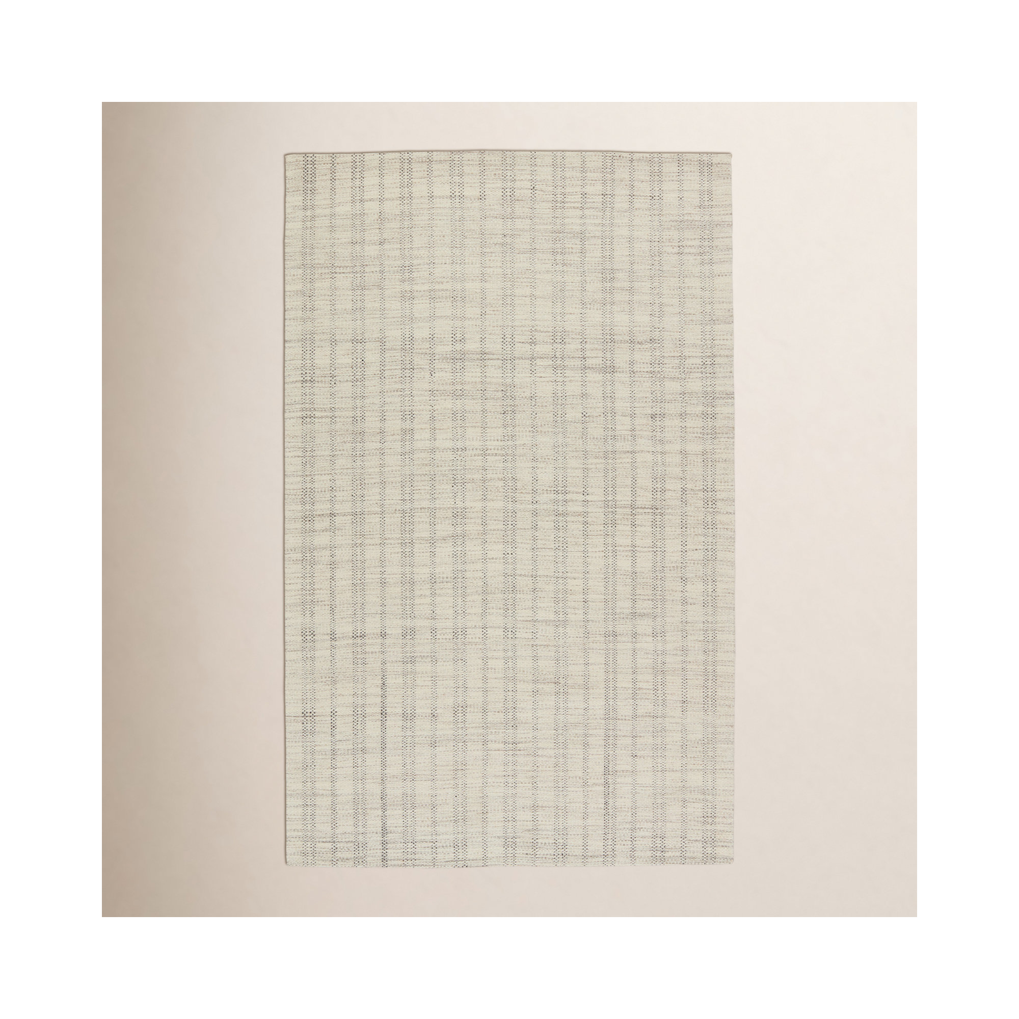 Ginevra Handmade Striped  Area Rug , Rectangle 10' x 14', Cream/Black