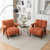 Dormon Upholstered BoucleArmchair with Solid Wood Legs