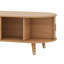 Ensemble de meuble télé et table basse en bois avec station de charge, console média cannelée ovale avec portes coulissantes