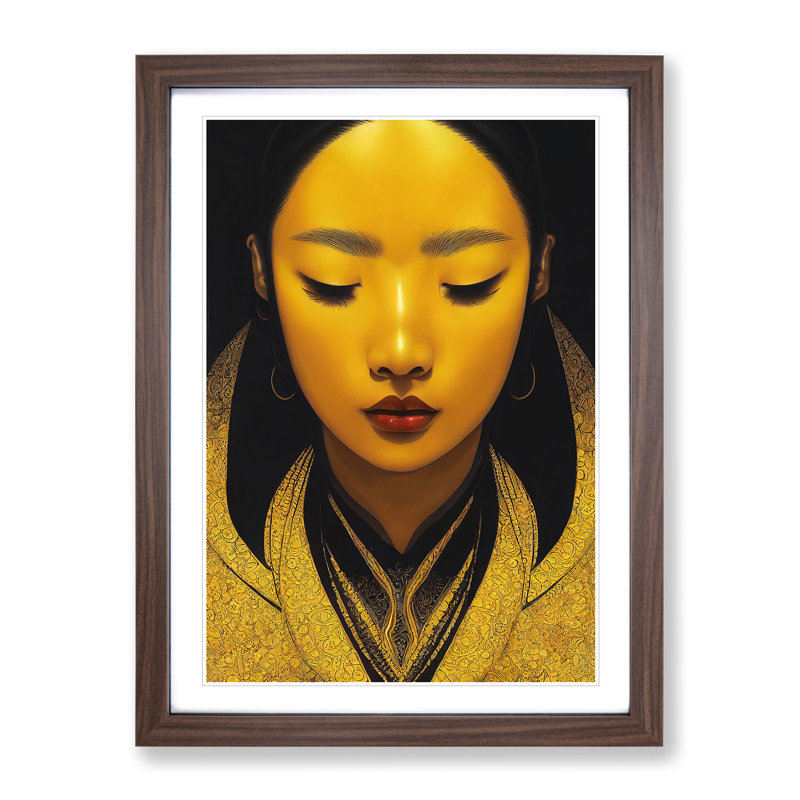XV1022-60X A Golden Woman No.1 1 Piece Single Picture Frame Wall Art, 64cm H x 46cm W, Brown