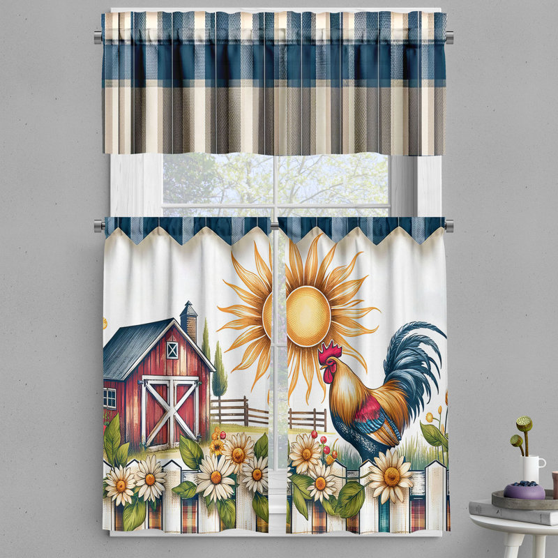 Cantonnière et rideau de tartan Ambesonne, L 55 po x L 45 po