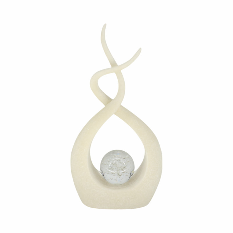 Sagebrook Home 12" Laxmi Quartz Resin Statuary With Crystal, White