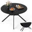 Table de salle à manger pliante ronde extensible de 47 po avec rallonges pour la maison-1990717561