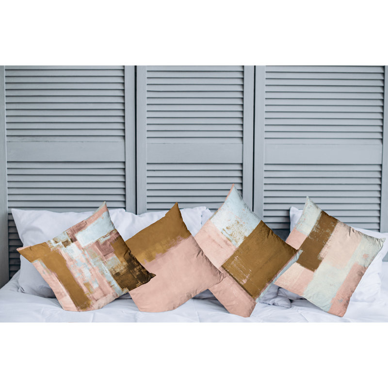 Reversible Pillow Cover, 24" H x 24" W, Rose Baby Blue / Ginger