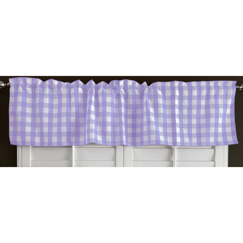 Cantonnière sur mesure l 58 po Haideh Gingham, L 58 po x L 14 po, Lavande