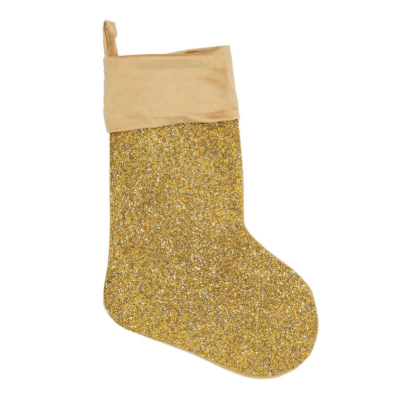  Bas lumineux Sparkles Home | Matériau en velours | Strass en résine | Doublure en feutre | 5 couleurs, Or