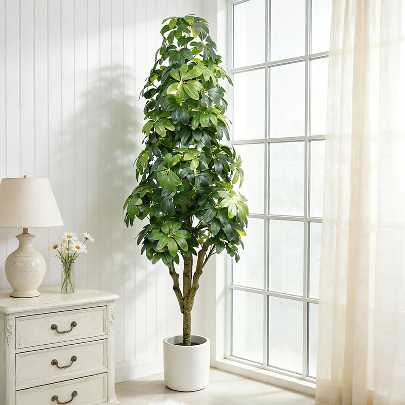 63"/5.2Ft Artificial Schefflera Umbrella Tree In Pot