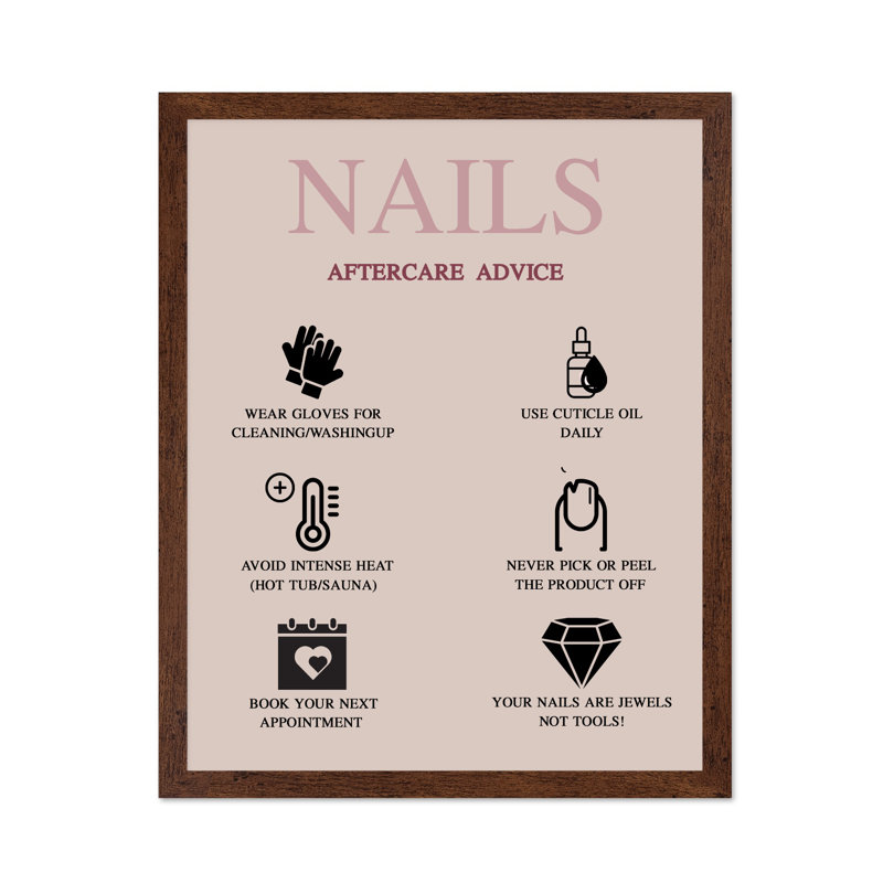 Conseils de suivi des ongles, Poster, 16"H x 20"W, Brown Framed