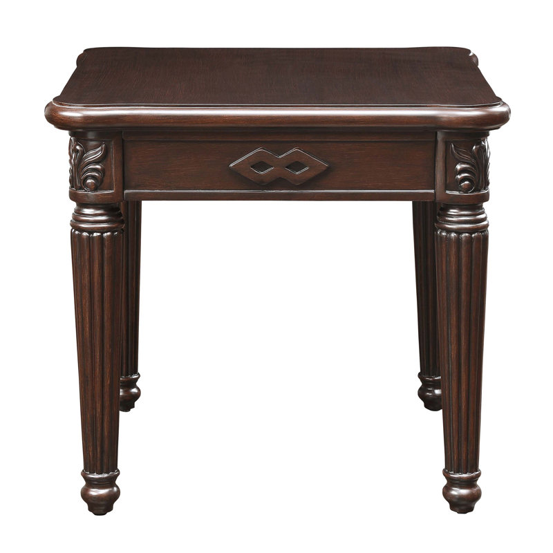 Arbaj Transitional Square End Table in Espresso