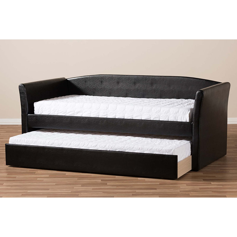 Angeles Upholstered Daybed, Black