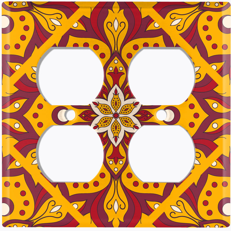 Patterned 2 - Gang Duplex Outlet Standard Wall Plate