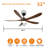 5 Blade Solid Wood 52 Inch Ceiling Fan Light