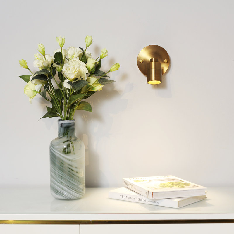  1 - Light 4.7'' Simple Cylinder LED Directional and Spotlight, Brass