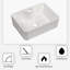 Lavabo de salle de bain rectangulaire en céramique blanche 16 "X12"